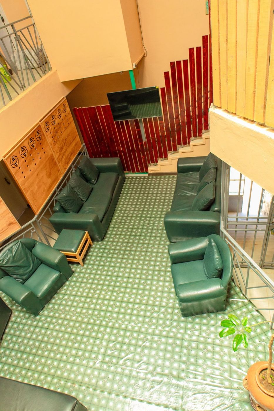 The lounge seen from the upper floor